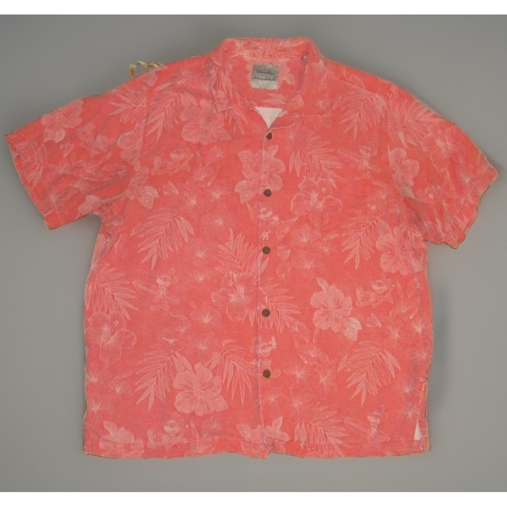 Tommy Bahama Disney Parks Mickey Mouse Surfing Hawaiian Shirt Orange Mens XL